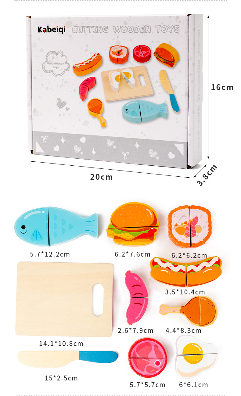 Wooden Pretend Food Cutting Toys – Fruit, Vegetable & Dessert Sets – supplier image 15