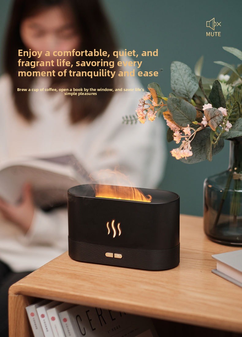 Simulated Flame Aromatherapy Diffuser with Humidifier Function