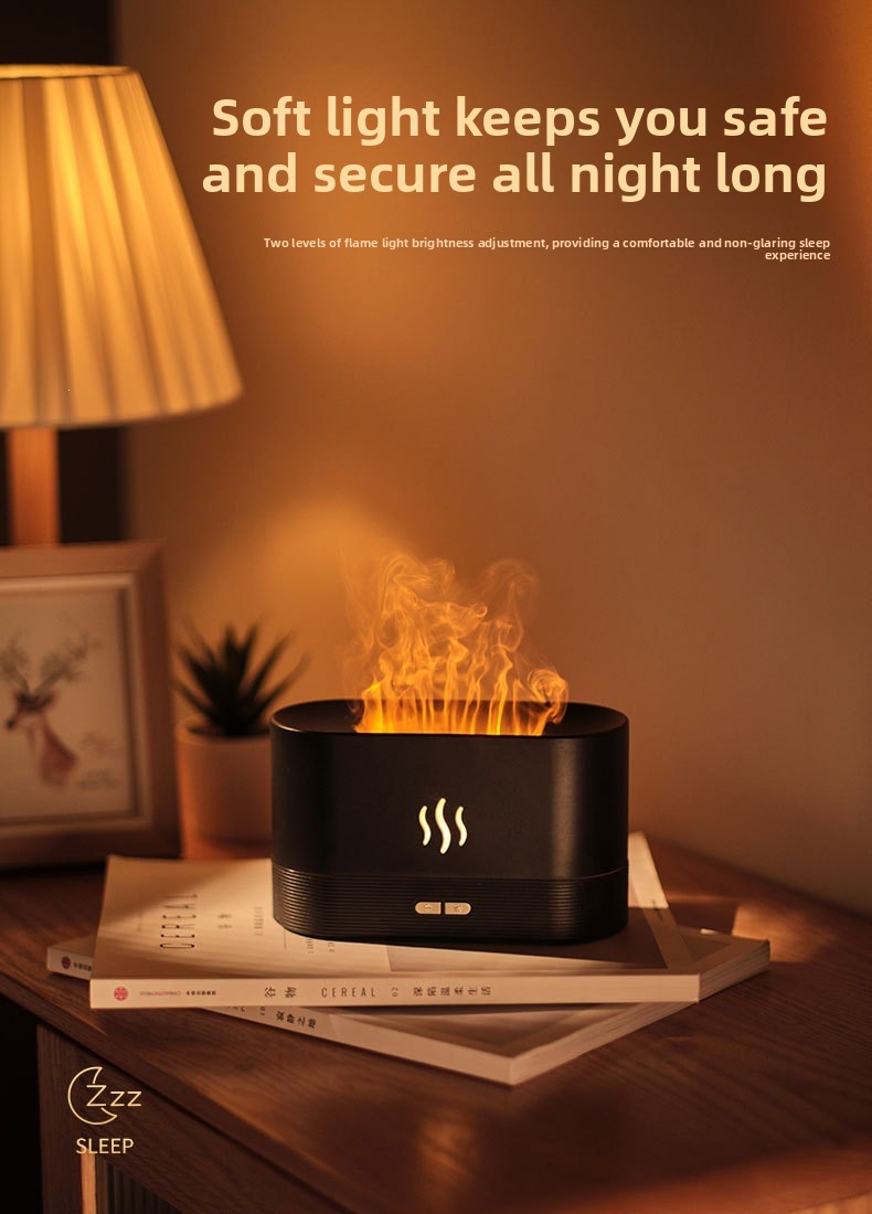 Simulated Flame Aromatherapy Diffuser with Humidifier Function