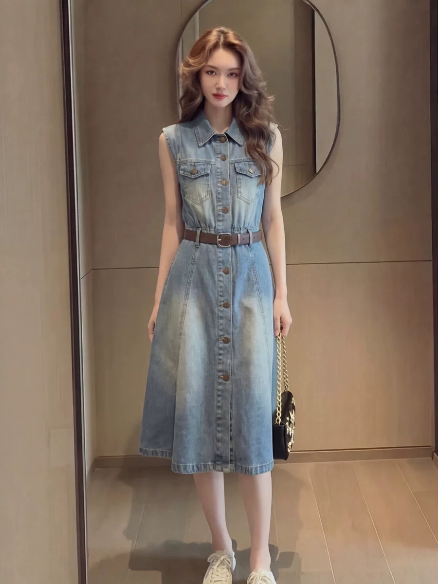 Sleeveless Denim Dress