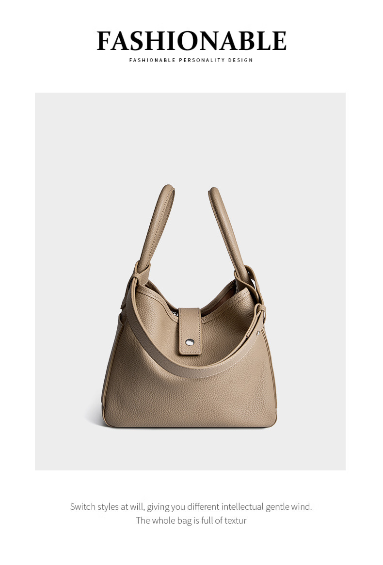 Genuine Leather Bucket Bag for Women