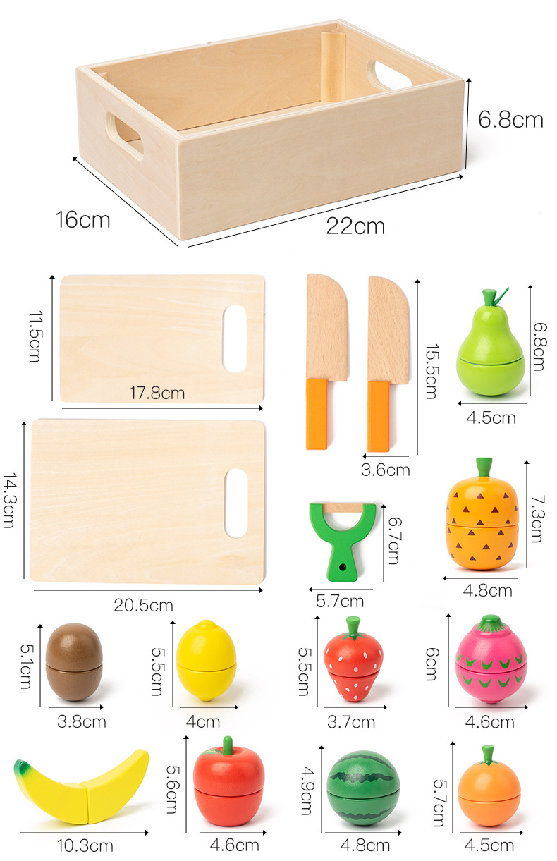 Wooden Magnetic Food Cutting Play Set for Kids