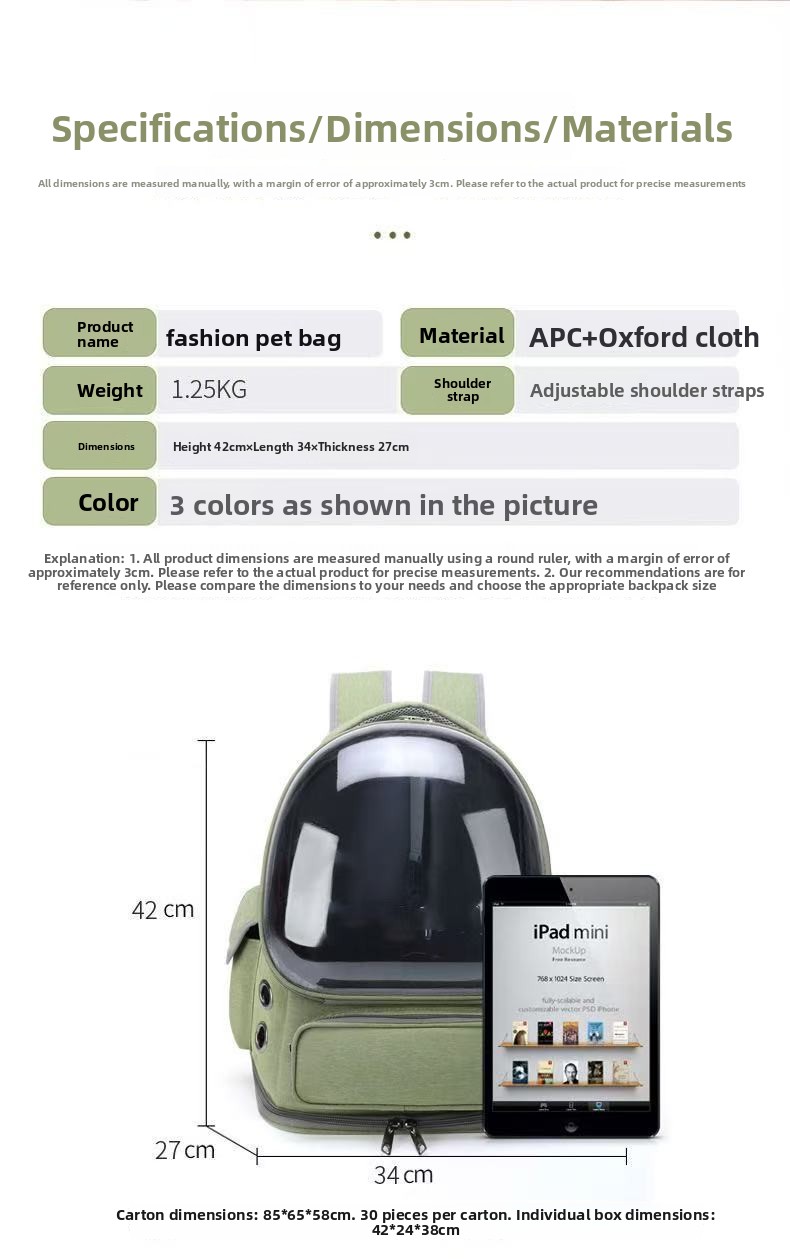 Transparent Pet Carrier Backpack