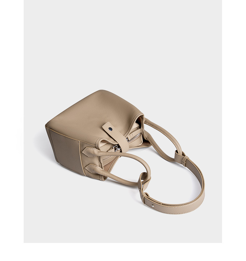 Genuine Leather Bucket Bag for Women