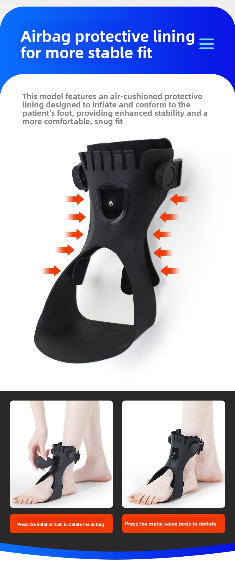 Adjustable Foot Drop Orthosis Support Brace
