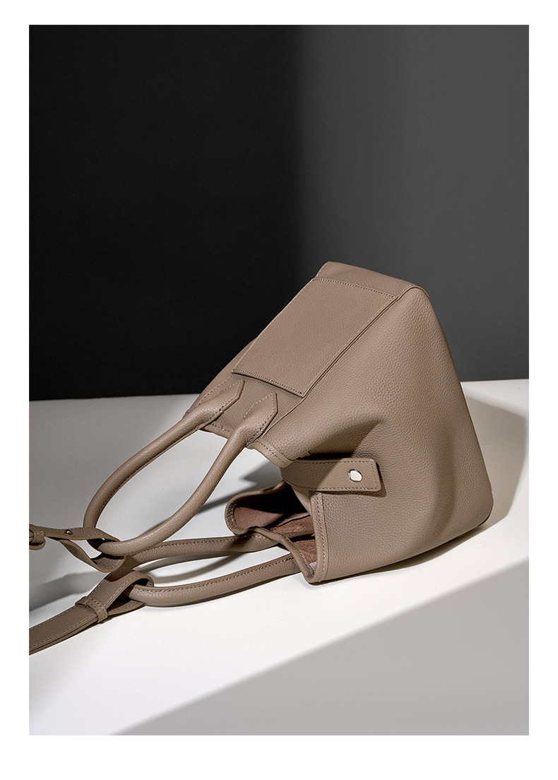 Genuine Leather Bucket Bag for Women