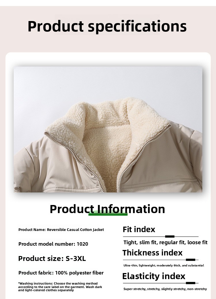 Reversible Stand Collar Winter Coat