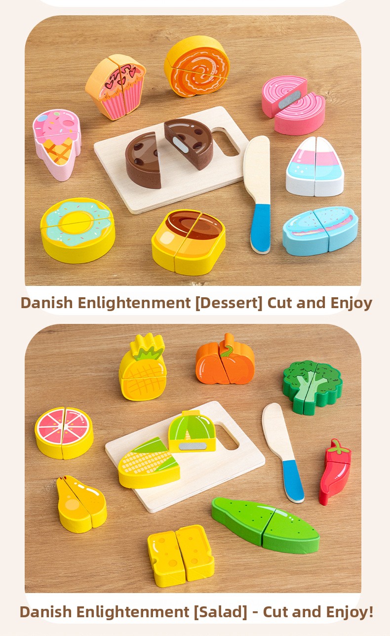 Wooden Pretend Food Cutting Toys – Fruit, Vegetable & Dessert Sets – supplier image 9