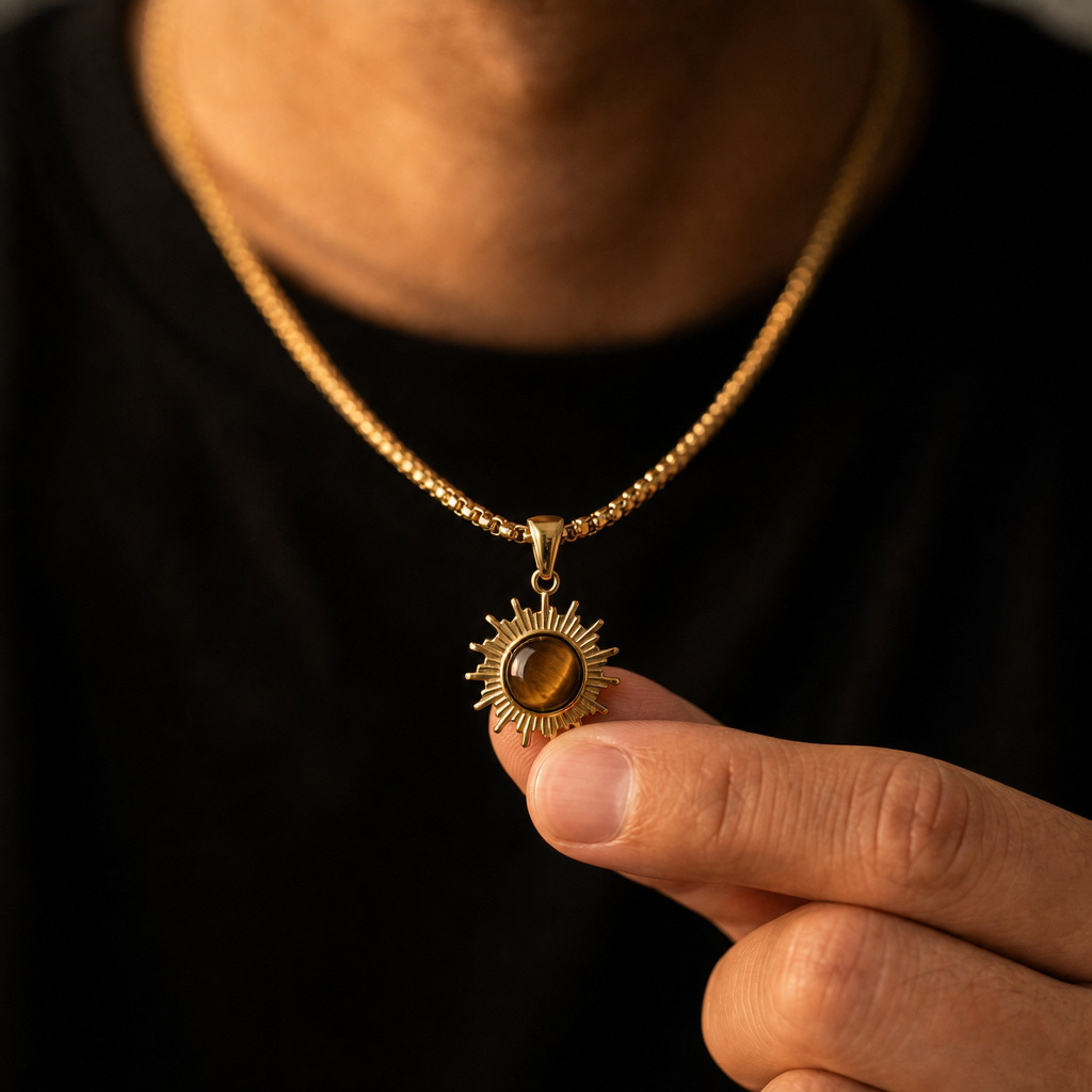 Sun Flower Tiger Eye Necklace