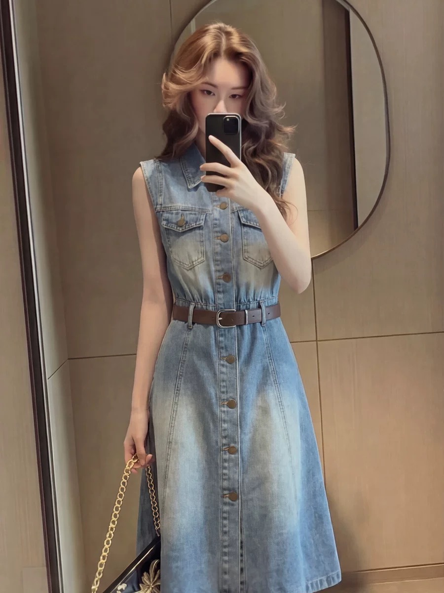 Sleeveless Denim Dress