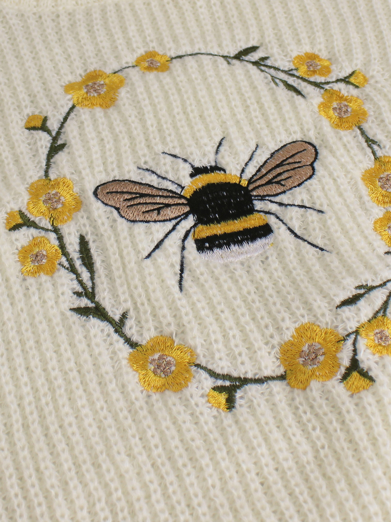 Embroidered Turtleneck Pullover Sweater