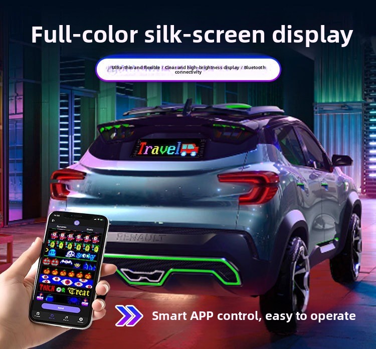 Bluetooth App Controlled Flexible LED Car Display Screen