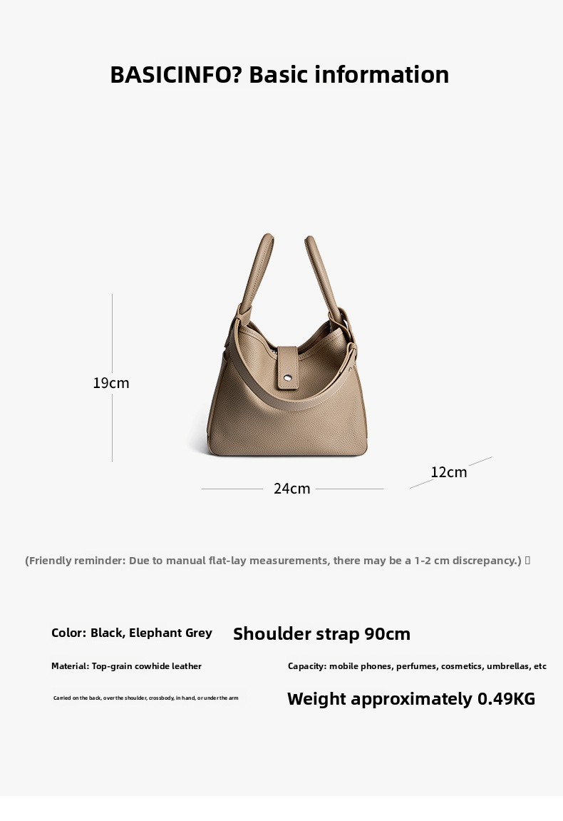 Genuine Leather Bucket Bag for Women