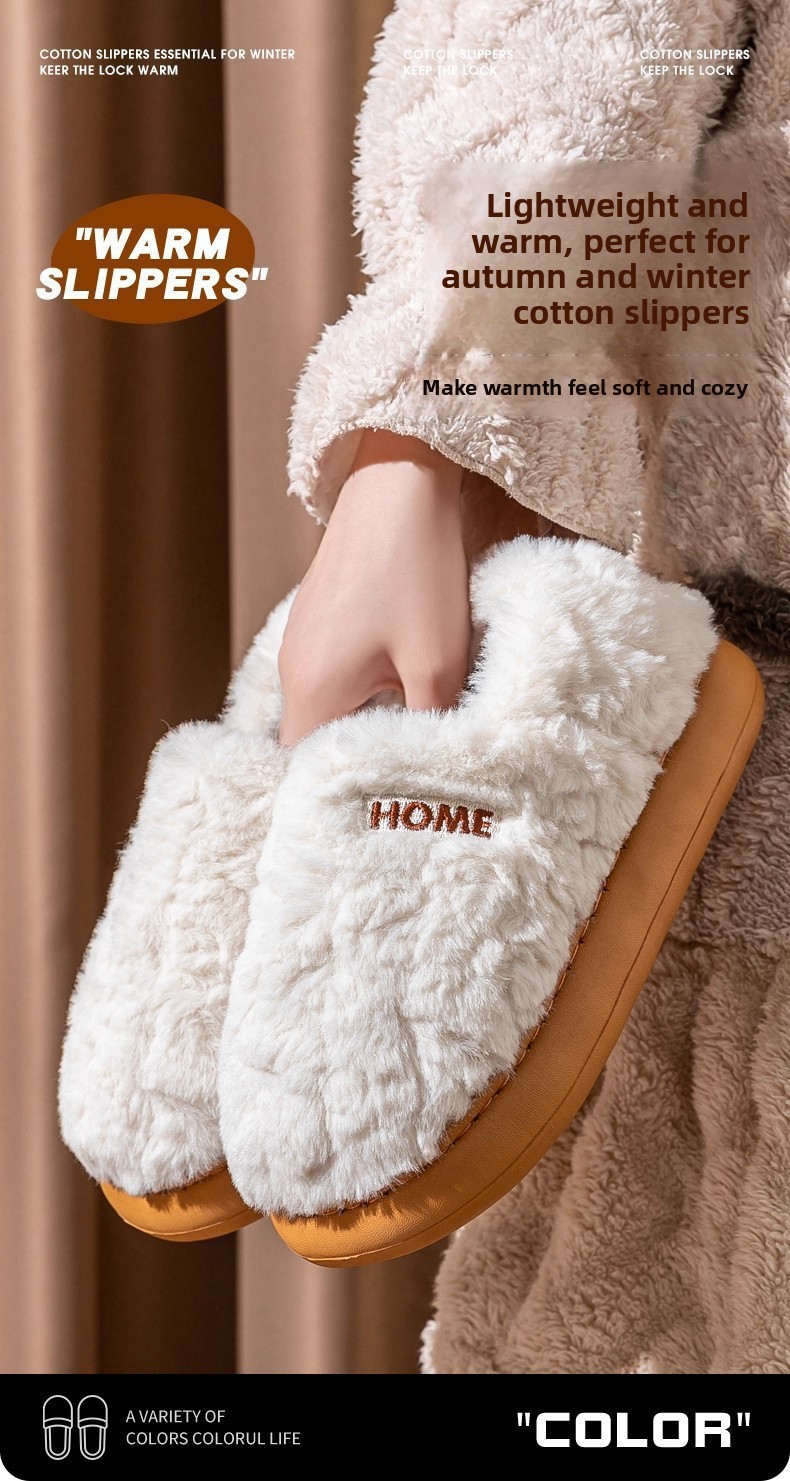 Womens Plush Winter Slippers with Heel Cover
