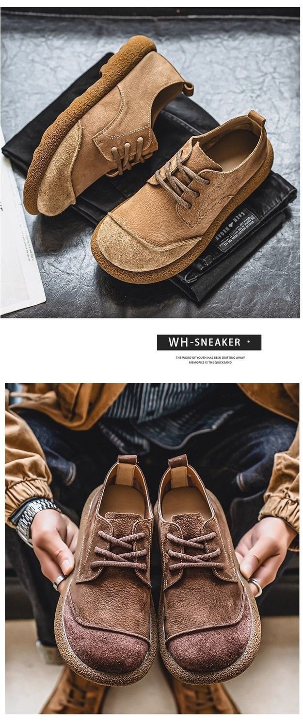 Men's Retro Soft Leather Lace-Up Boots