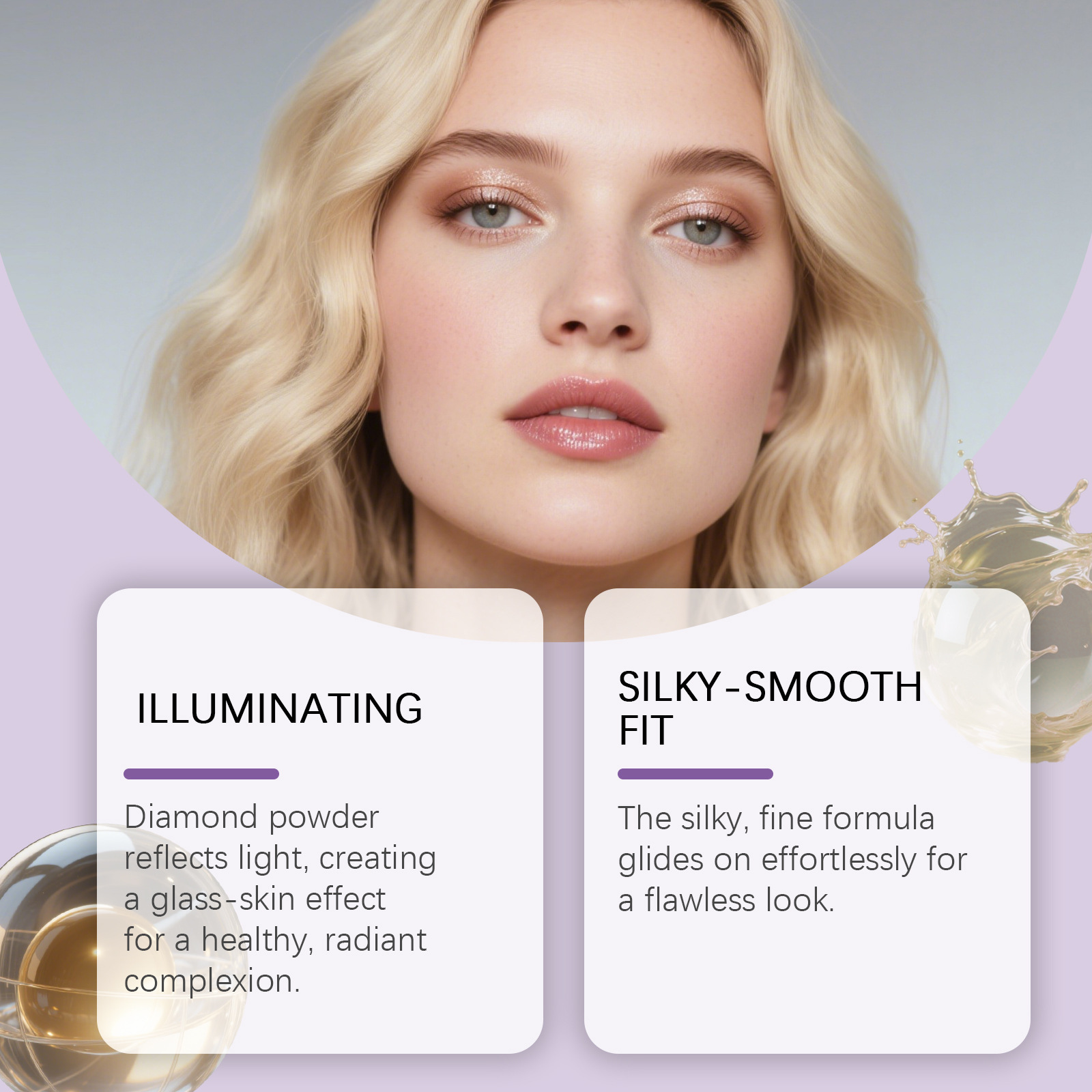 High-Gloss Eyeshadow and Blush Palette with Diamond Finish