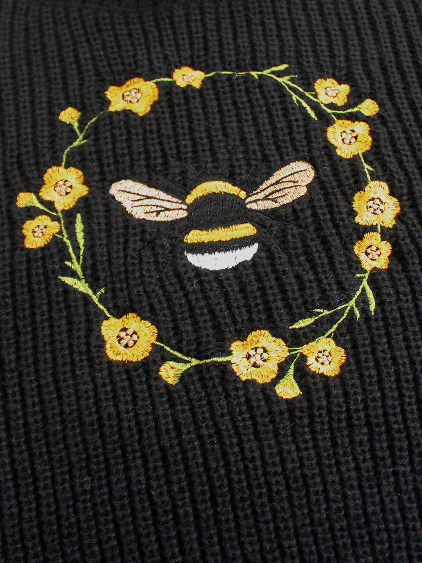 Embroidered Turtleneck Pullover Sweater