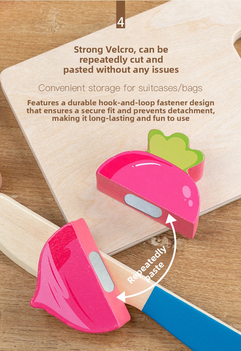 Wooden Pretend Food Cutting Toys – Fruit, Vegetable & Dessert Sets – supplier image 10