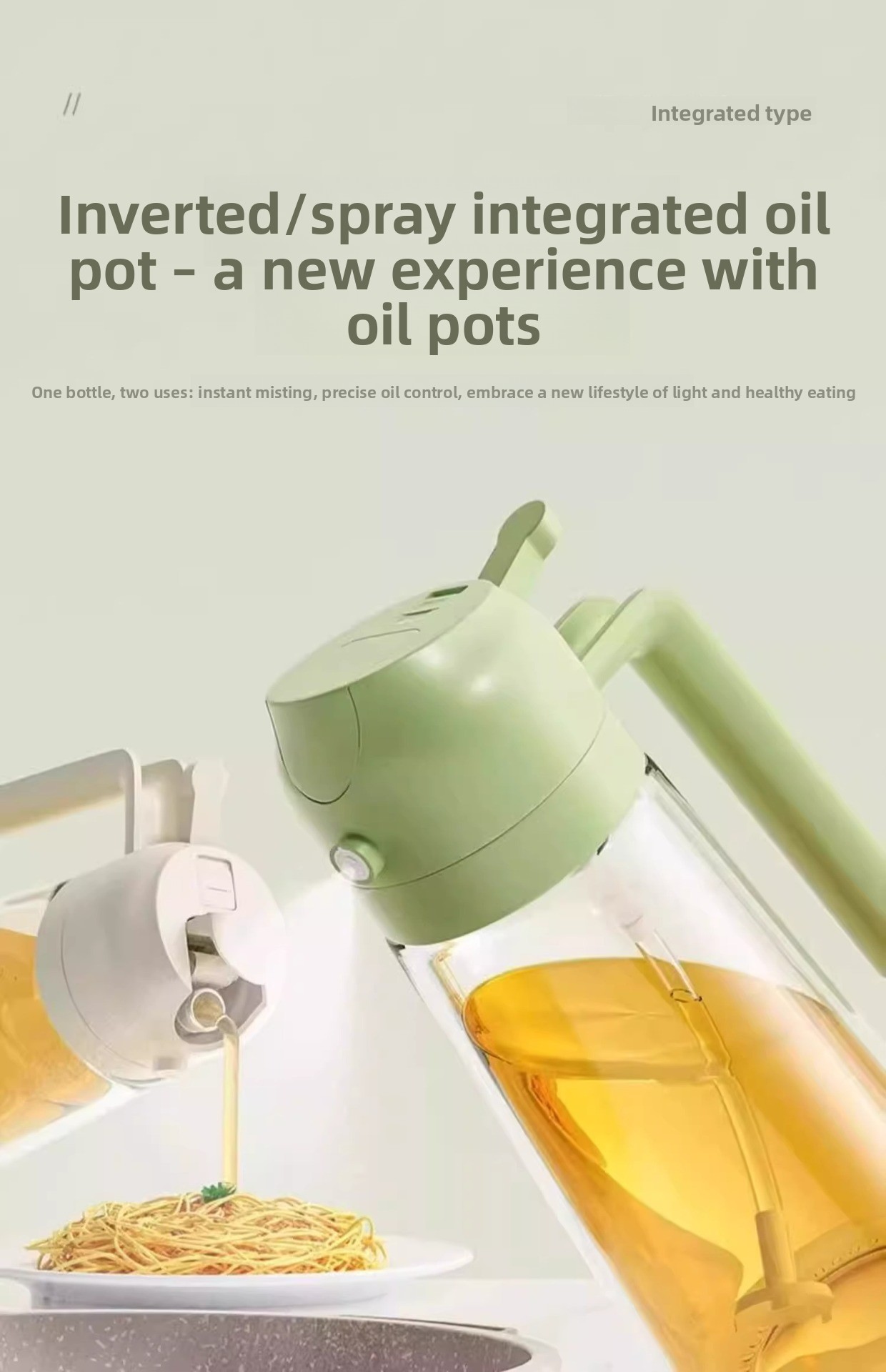 Spray and pour dual-purpose spray tank leak-proof oil tank glass spray oil bottle