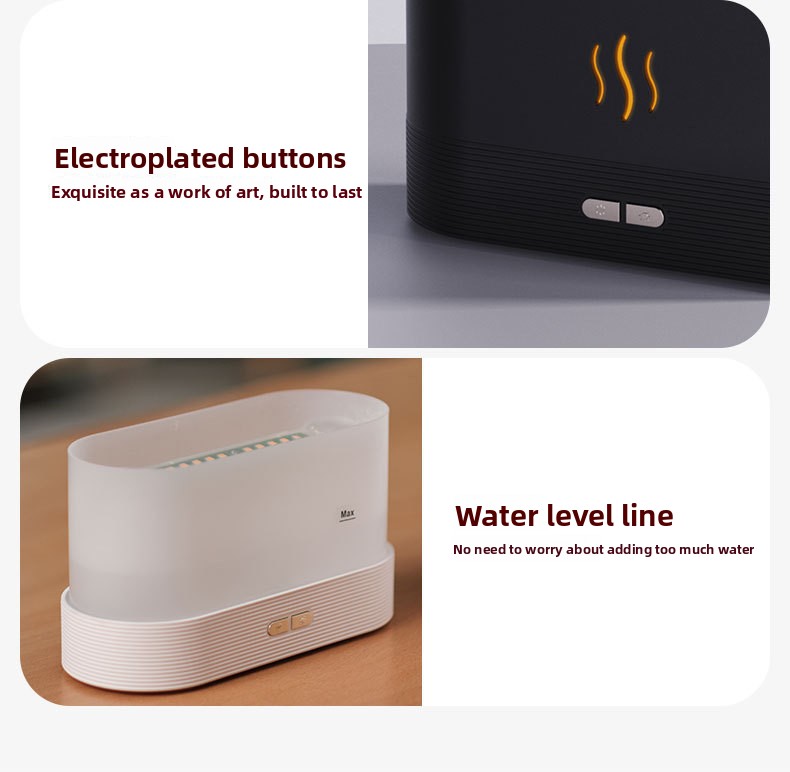 Simulated Flame Aromatherapy Diffuser with Humidifier Function