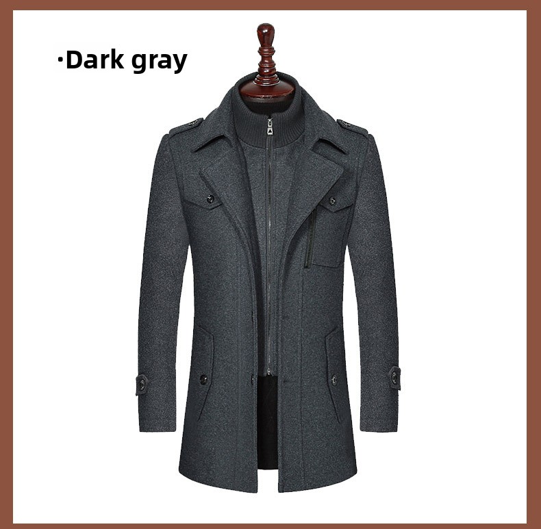 Men's business woolen coat