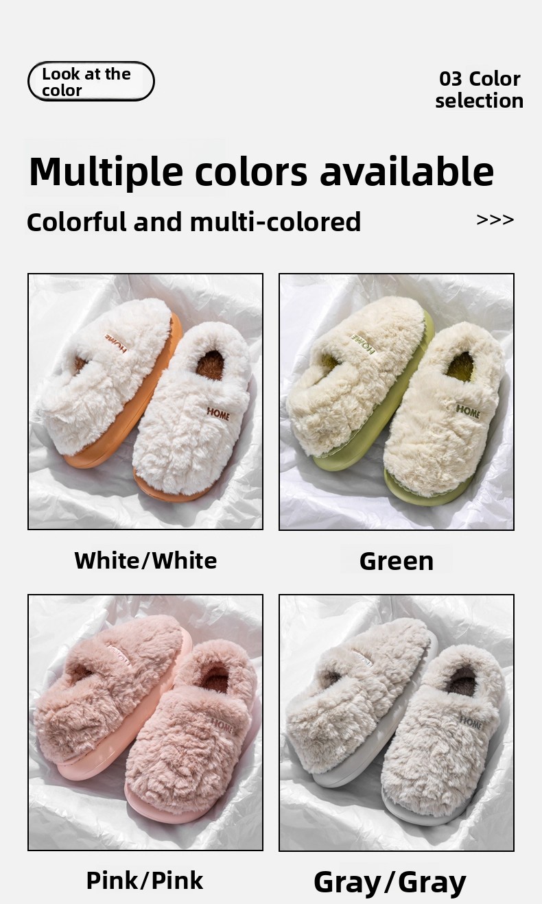 Womens Plush Winter Slippers with Heel Cover