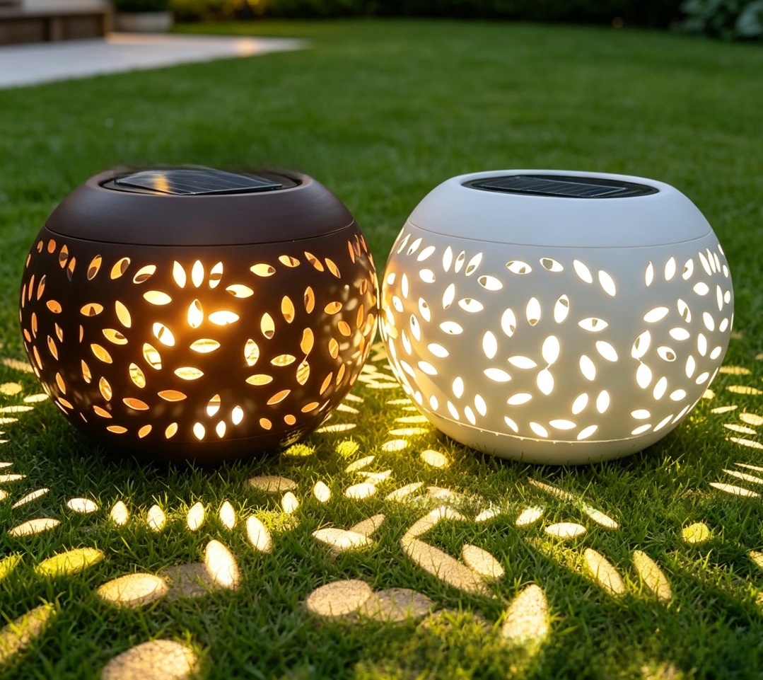 Hollow Metal Solar Garden Lights with Auto On/Off