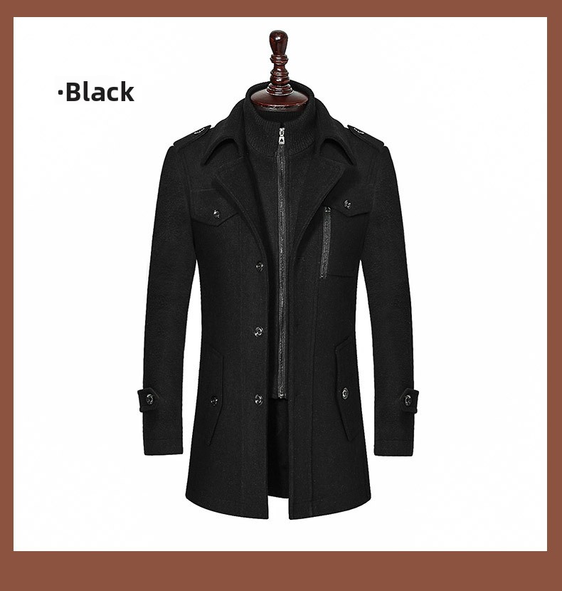 Men's business woolen coat