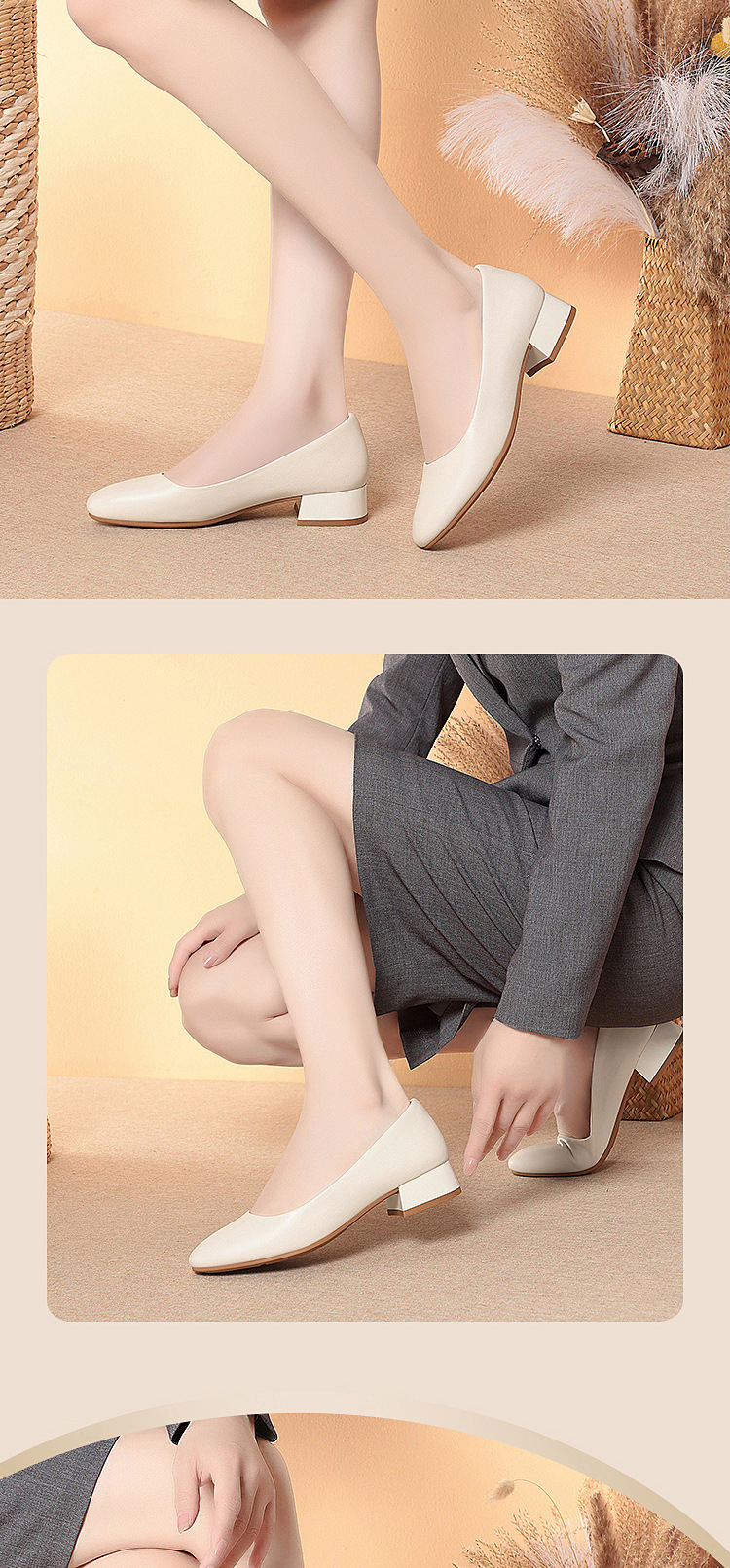 Womens Low Heel Professional Work Shoes