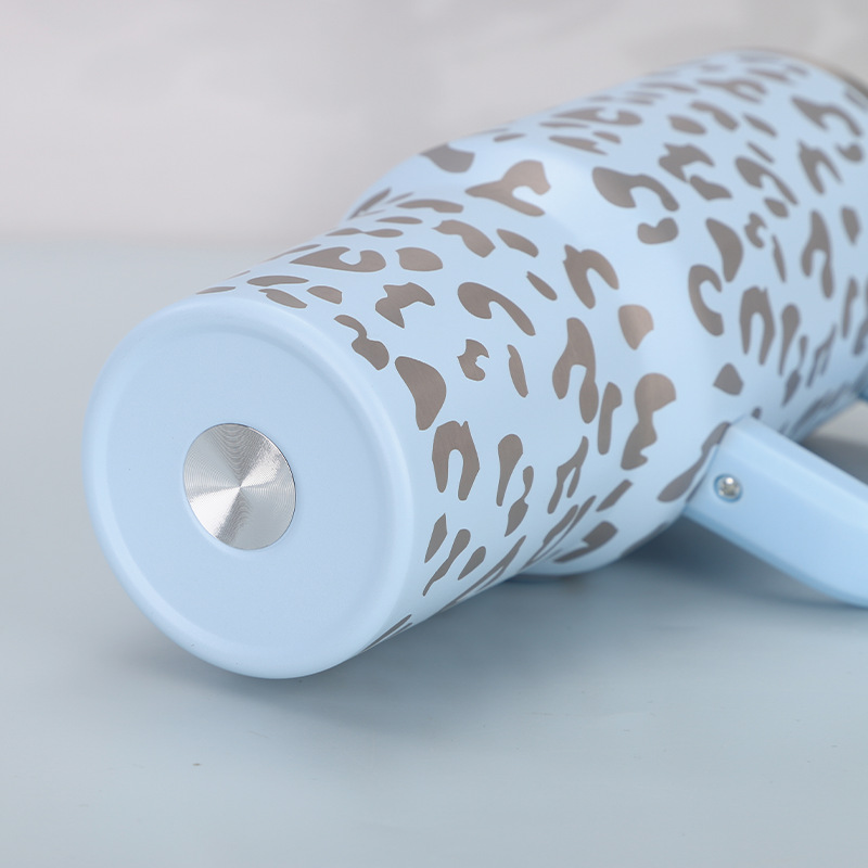 Print Insulated Stainless Steel Cup with Handle and Straw