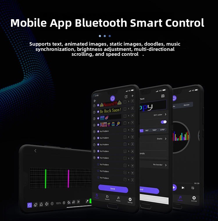 Bluetooth App Controlled Flexible LED Car Display Screen