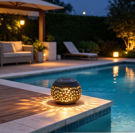 Hollow Metal Solar Garden Lights with Auto On/Off