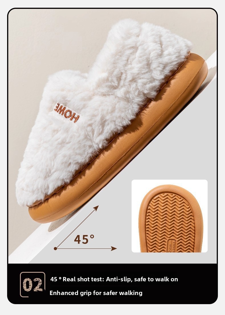 Womens Plush Winter Slippers with Heel Cover