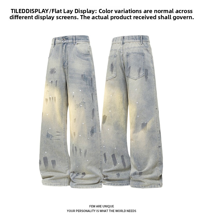 Vintage Splatter Paint Denim Jeans