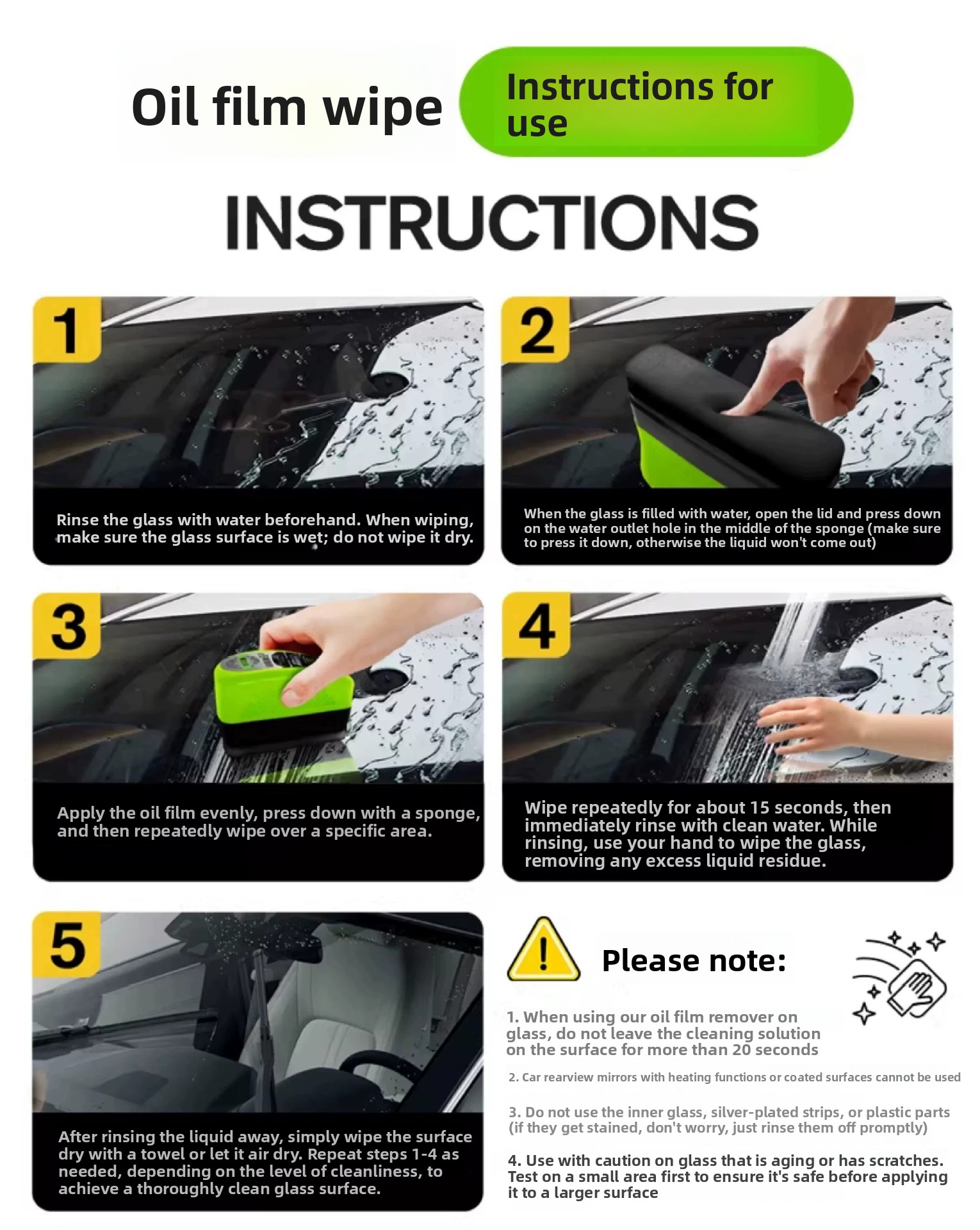 Car Windshield Oil Film Remover and Rain Repellent