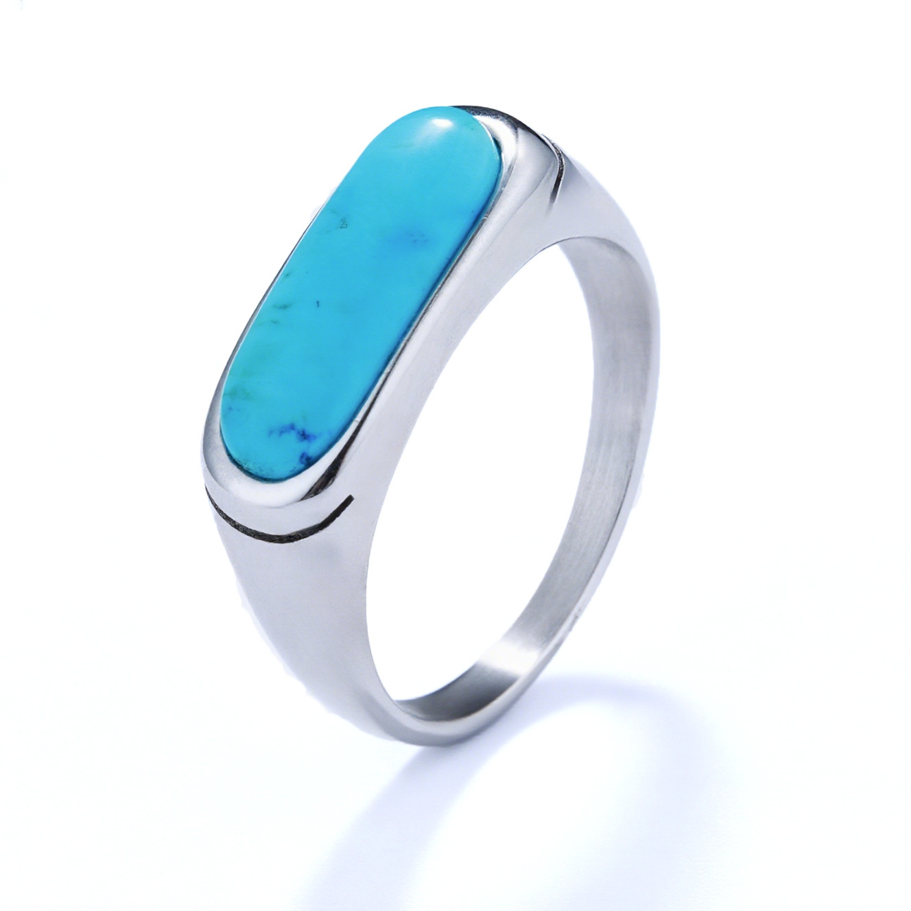 Personalized Natural Stone Engraved Vintage Ring