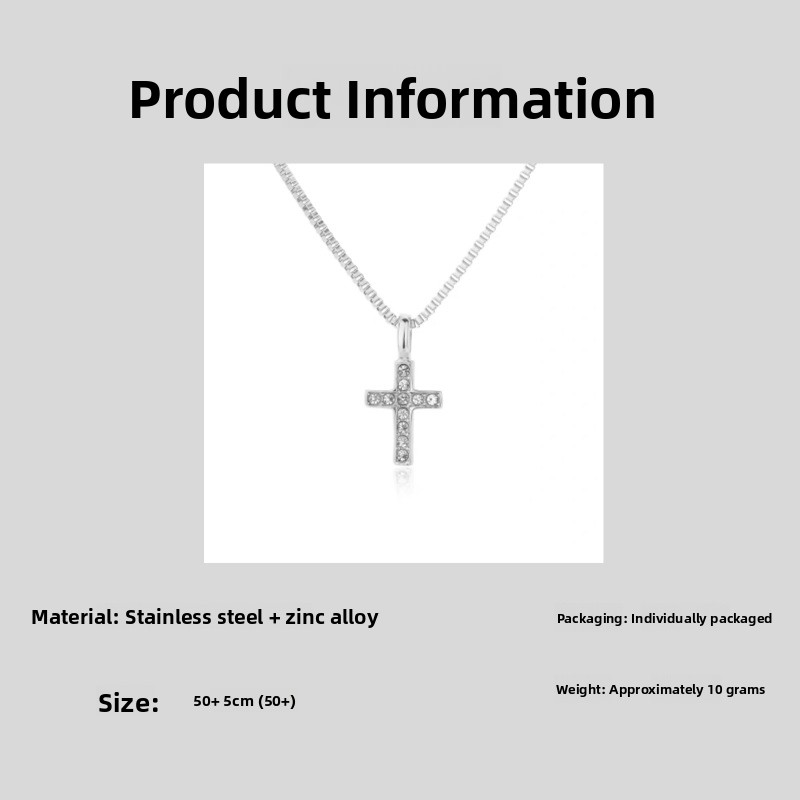 Diamond Cross Box Chain Necklace