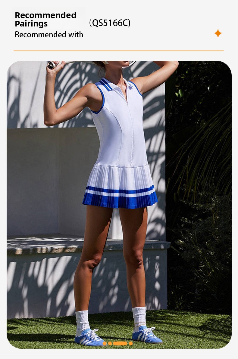 Womens Quick-Dry Pleated Tennis Dress
