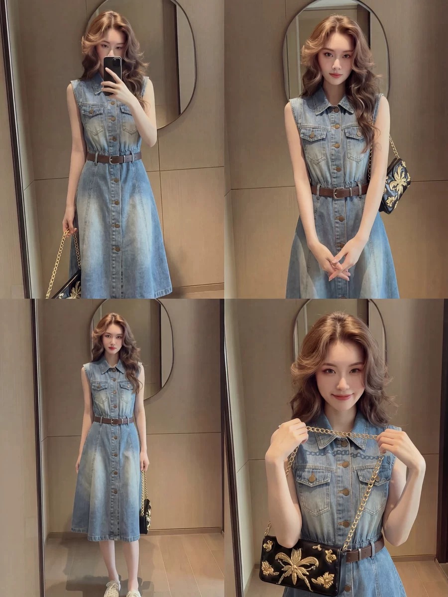 Sleeveless Denim Dress