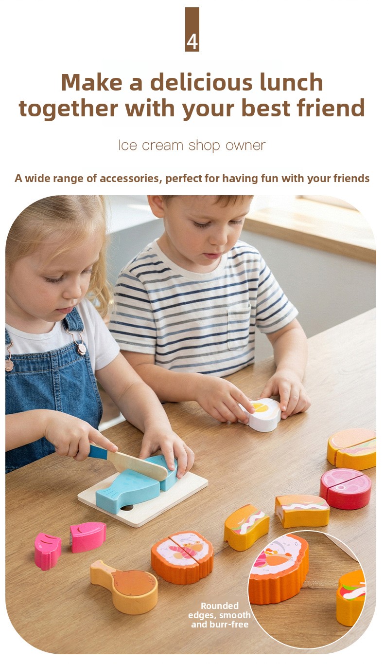 Wooden Pretend Food Cutting Toys – Fruit, Vegetable & Dessert Sets – supplier image 11