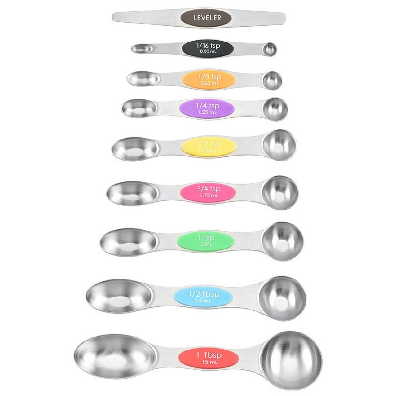 Double Head Measuring Spoon Set with Magnetic Attachment