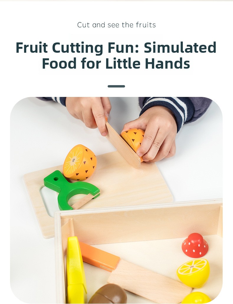 Wooden Magnetic Food Cutting Play Set for Kids
