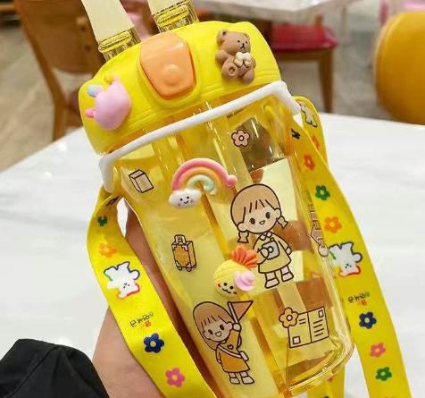 Double Straw Insulated Water Bottle