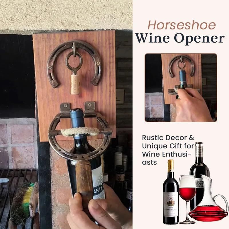 Wall-Mounted Horseshoe-Shaped Wine Opener