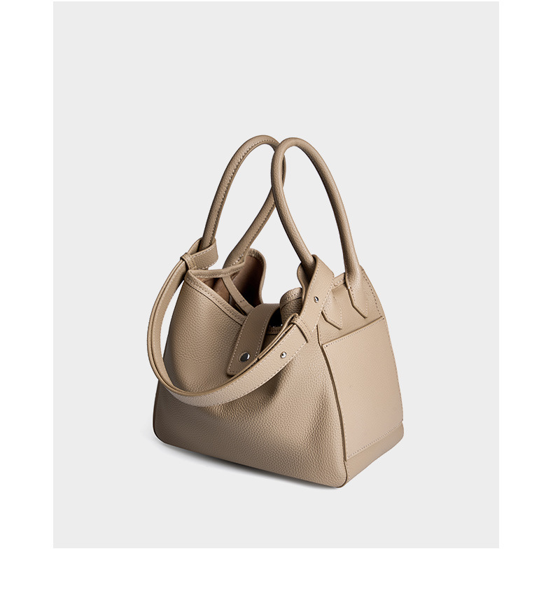 Genuine Leather Bucket Bag for Women