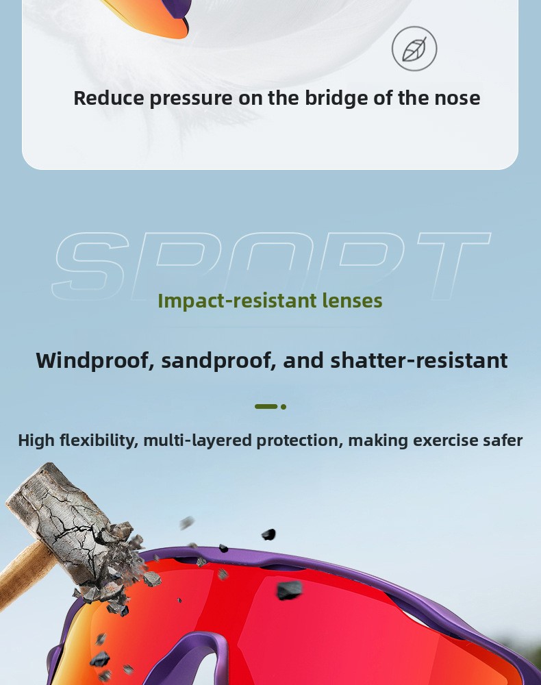 Sport Cycling Glasses with Interchangeable Lenses