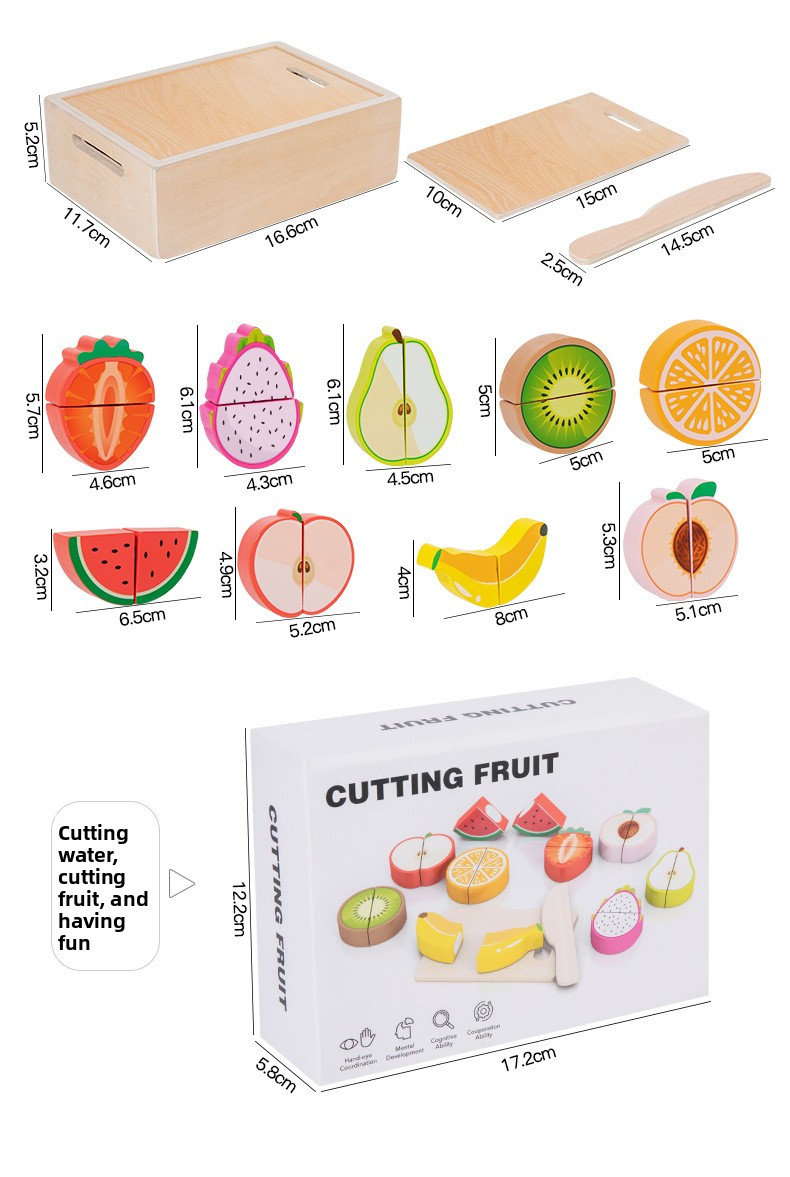 Wooden Magnetic Food Cutting Play Set for Kids
