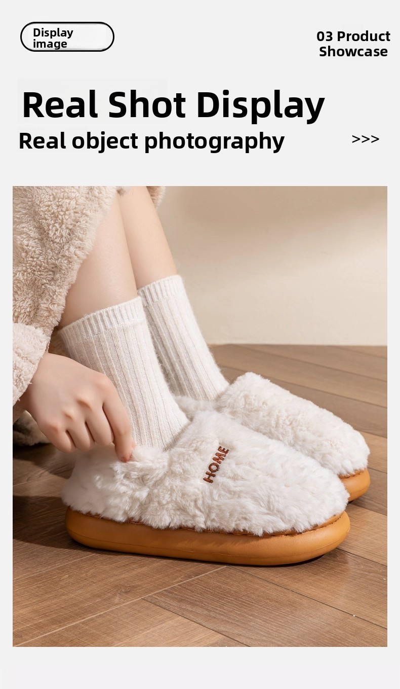 Womens Plush Winter Slippers with Heel Cover
