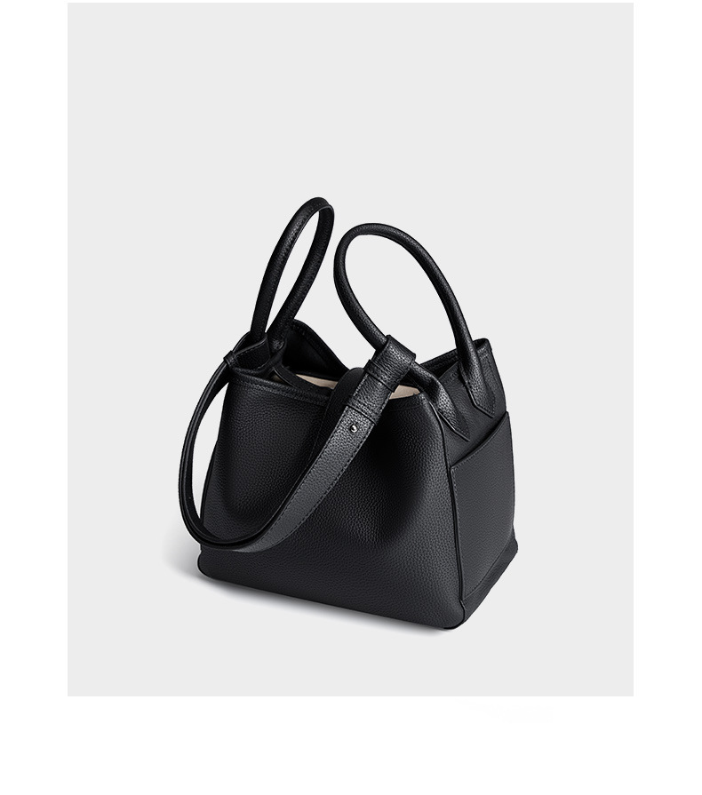 Genuine Leather Bucket Bag for Women