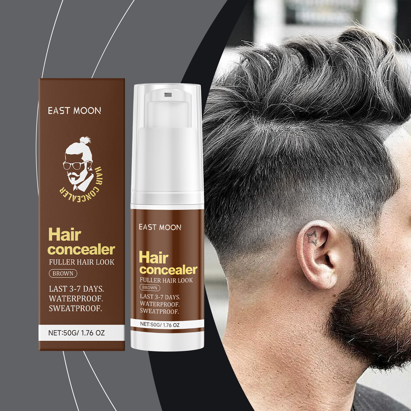 Brown scalp concealer hair seam fluffy high cranial top gentle nourishing Shine Hair Care